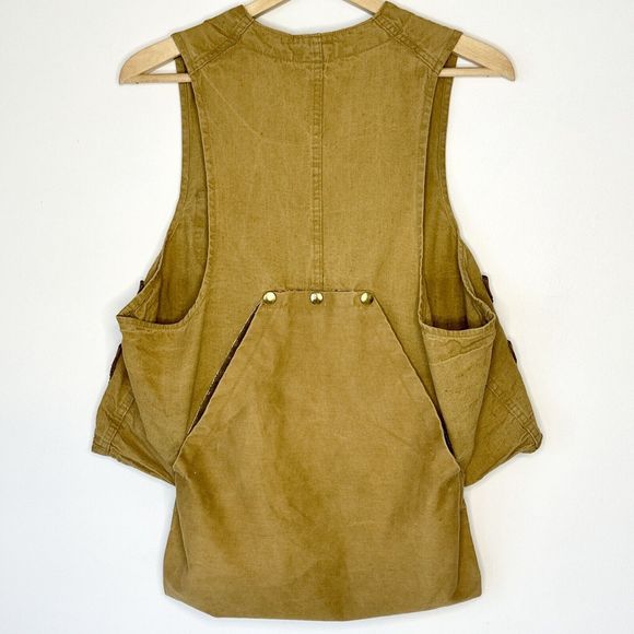 Vintage 1950’s American Field Sportswear Large Hunting Vest Tan & Brown - Picture 4 of 7